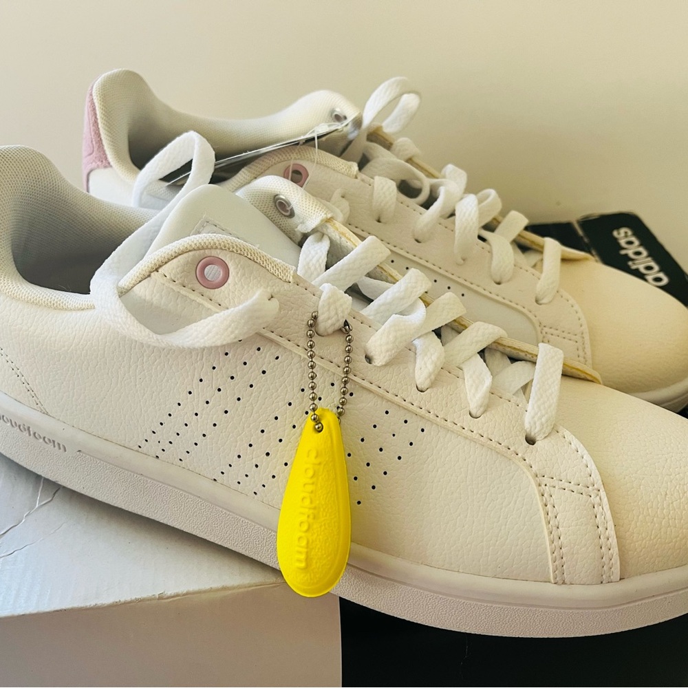 Adidas Advantage White and Pink Casual Sneakers Size 10